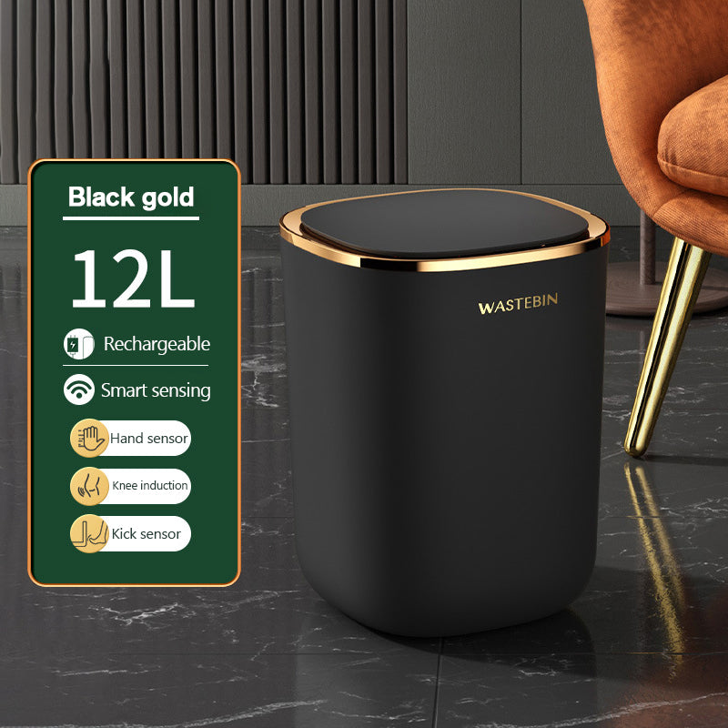 Smart Trash Can Inductive Household Light Luxury With Cover